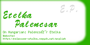 etelka palencsar business card